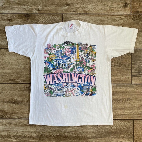 Vintage 1992 Washington DC Tee Shirt size L 42-44 Single Stitch Pentagon - Picture 3 of 9